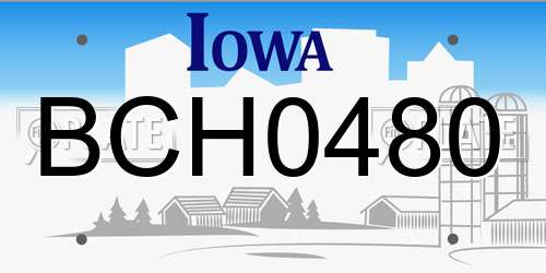 BCH0480 Iowa License Plate
