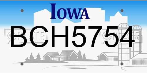 BCH5754 Iowa License Plate