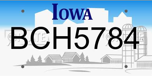 BCH5784 Iowa License Plate