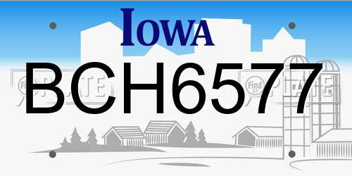 BCH6577 Iowa License Plate