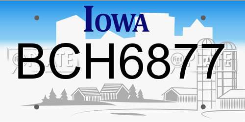 BCH6877 Iowa License Plate