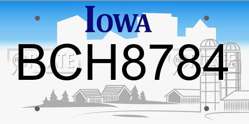 BCH8784 Iowa License Plate