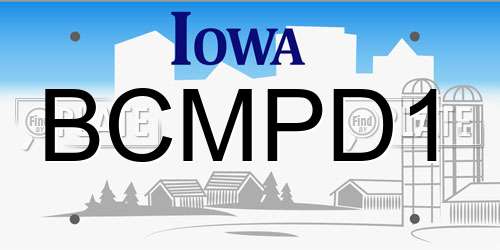 BCMPD1 Iowa License Plate