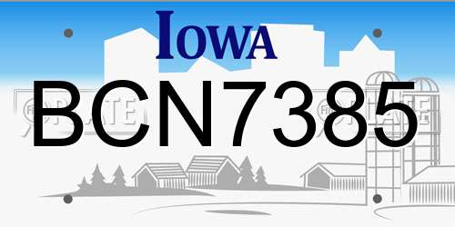 BCN7385 Iowa License Plate