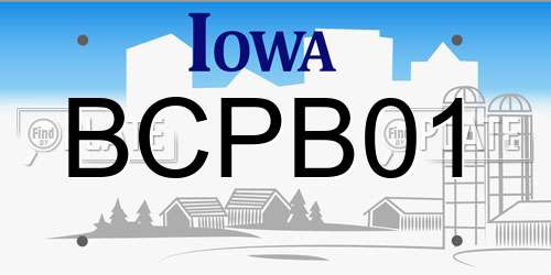 BCPB01 Iowa License Plate