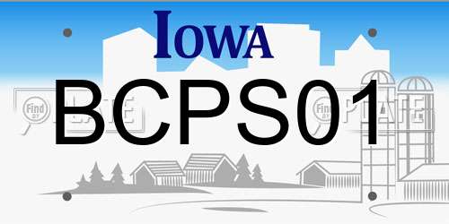 BCPS01 Iowa License Plate