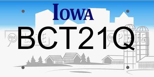 BCT21Q Iowa License Plate