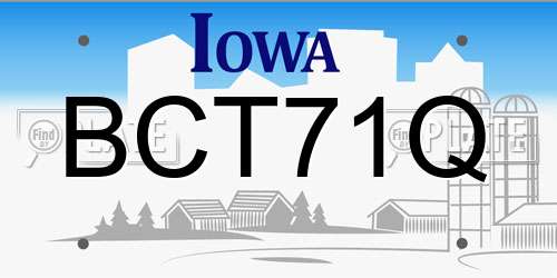 BCT71Q Iowa License Plate