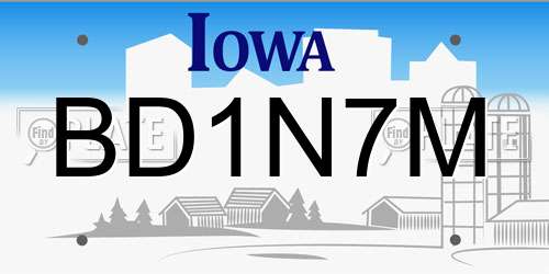 BD1N7M Iowa License Plate