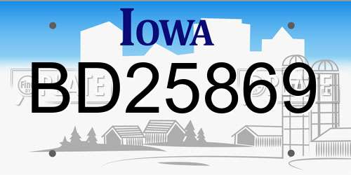 BD25869 Iowa License Plate