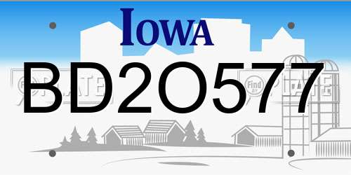 BD2O577 Iowa License Plate