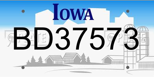 BD37573 Iowa License Plate