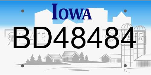 BD48484 Iowa License Plate