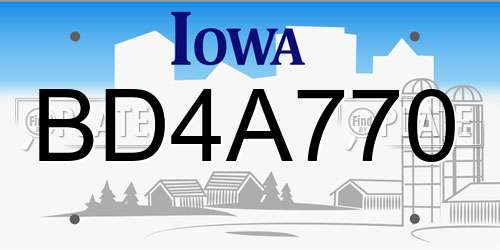 BD4A770 Iowa License Plate