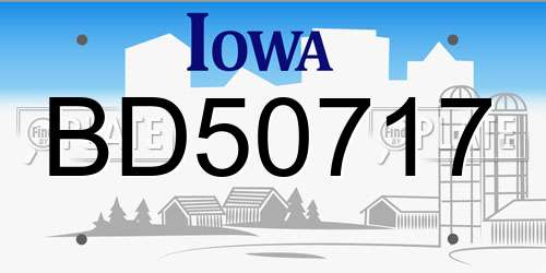 BD50717 Iowa License Plate