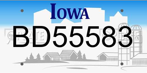 BD55583 Iowa License Plate