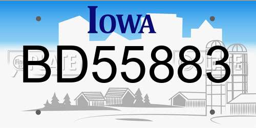 BD55883 Iowa License Plate