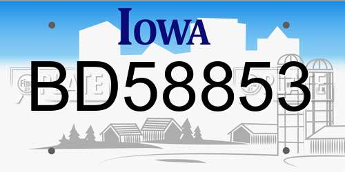BD58853 Iowa License Plate