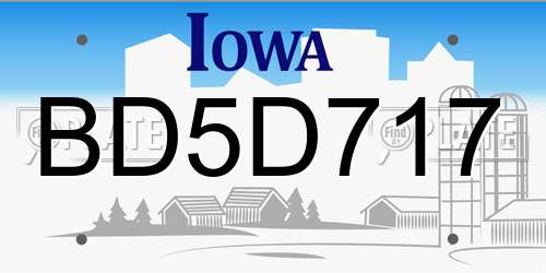 BD5D717 Iowa License Plate