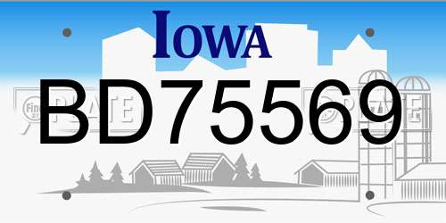 BD75569 Iowa License Plate