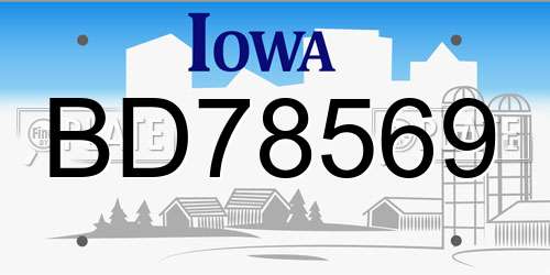 BD78569 Iowa License Plate