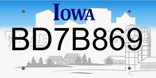 BD7B869 Iowa License Plate
