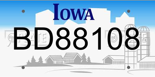 BD88108 Iowa License Plate