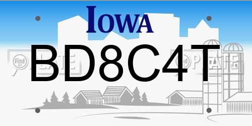 BD8C4T Iowa License Plate