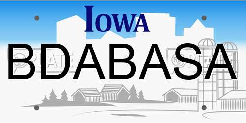 BDABASA Iowa License Plate