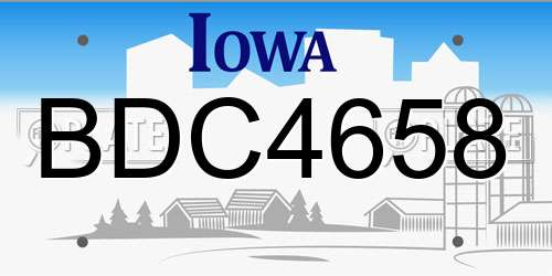 BDC4658 Iowa License Plate