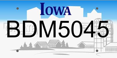 BDM5045 Iowa License Plate