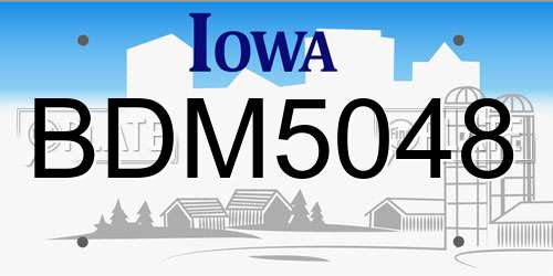 BDM5048 Iowa License Plate