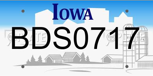 BDS0717 Iowa License Plate
