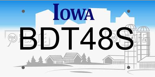 BDT48S Iowa License Plate