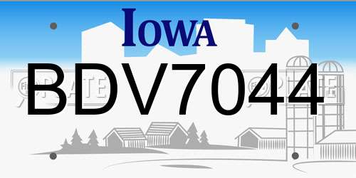 BDV7044 Iowa License Plate