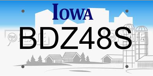 BDZ48S Iowa License Plate