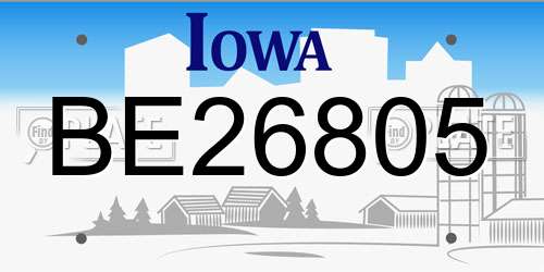 BE26805 Iowa License Plate