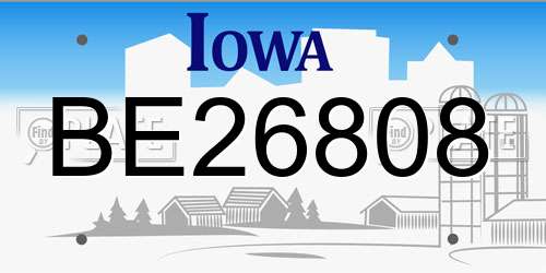 BE26808 Iowa License Plate