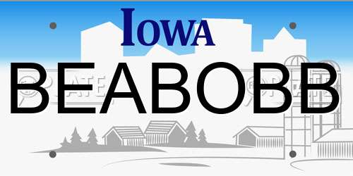 BEABOBB Iowa License Plate