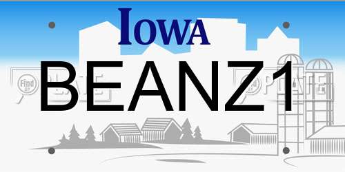 BEANZ1 Iowa License Plate