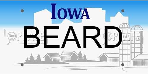 BEARD Iowa License Plate