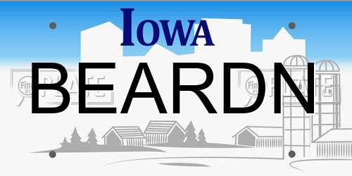 BEARDN Iowa License Plate