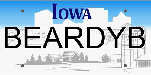BEARDYB Iowa License Plate