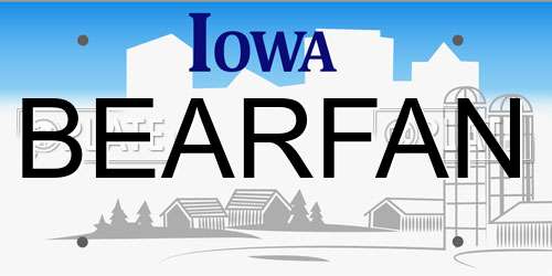 BEARFAN Iowa License Plate