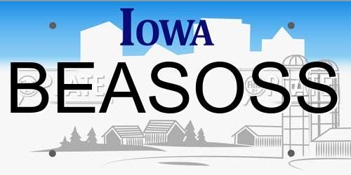 BEASOSS Iowa License Plate