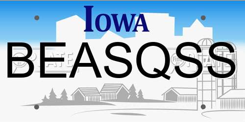 BEASQSS Iowa License Plate