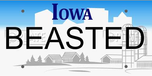 BEASTED Iowa License Plate