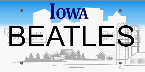BEATLES Iowa License Plate