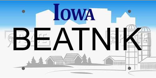 BEATNIK Iowa License Plate
