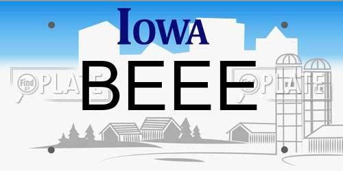 BEEE Iowa License Plate